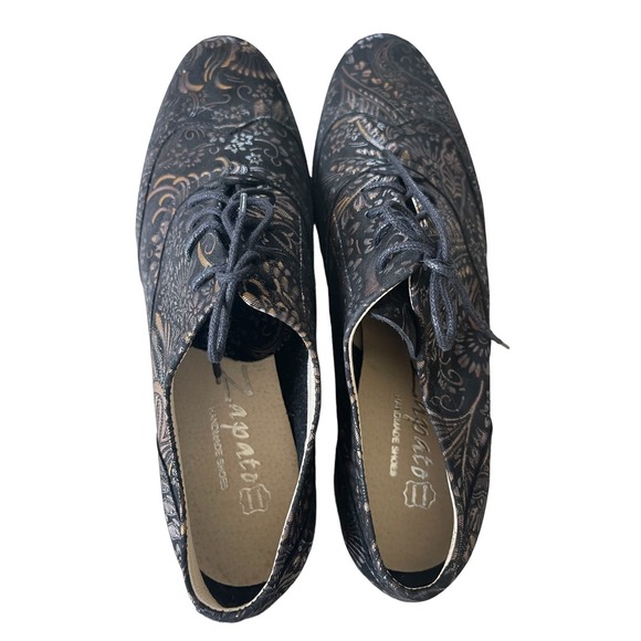 Zapato Oxfords Black Gold Size Women’s 39 - Picture 7 of 11